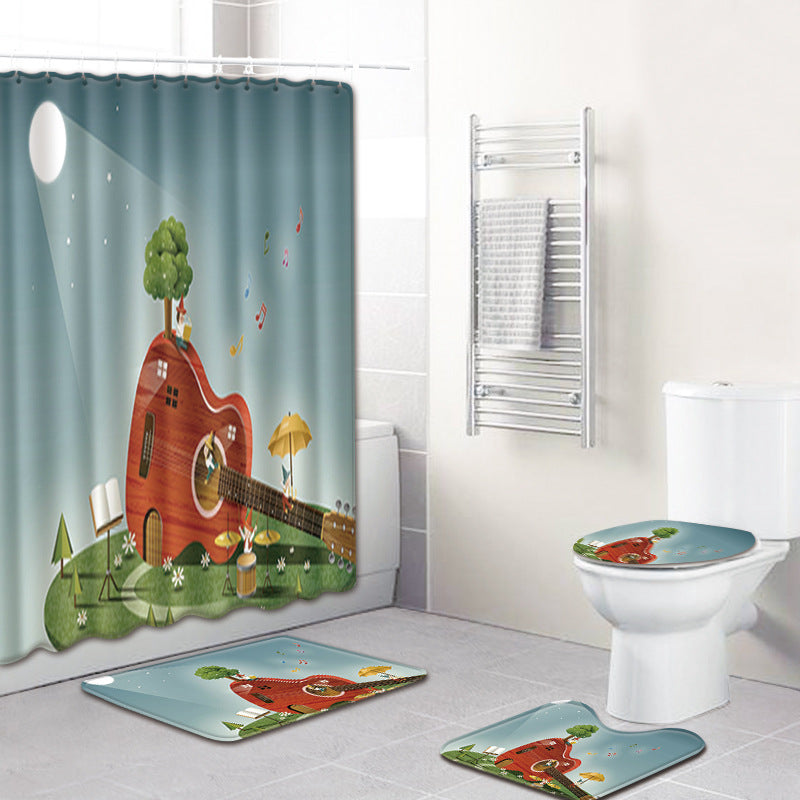 Musiknoten Badteppich-Set mit Duschvorhang – Bild 5 | LuxeStyle