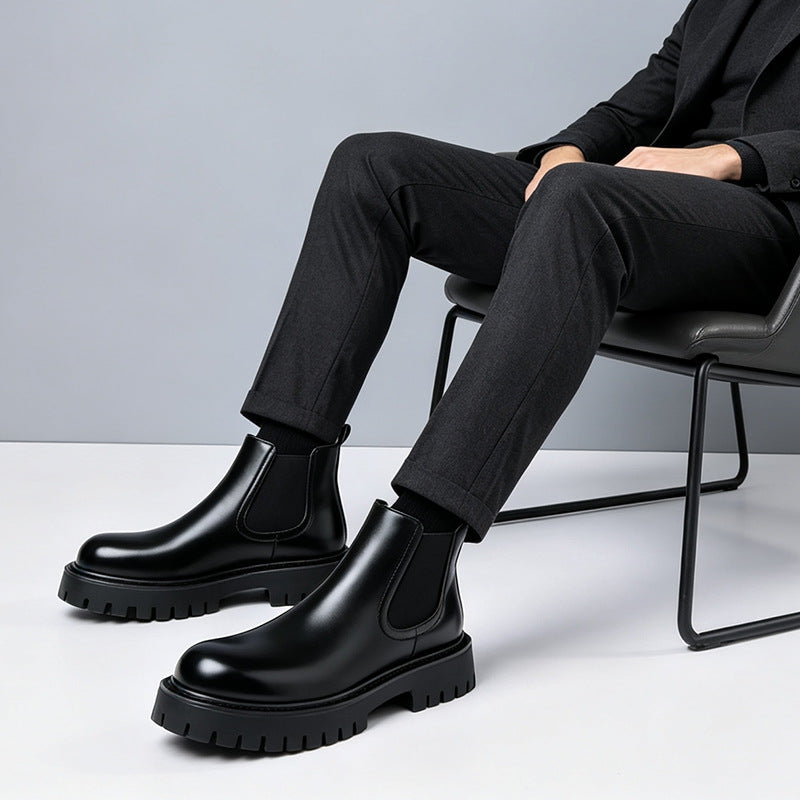 Fleecegefütterte High-Top Lederstiefel – Bild 5 | LuxeStyle