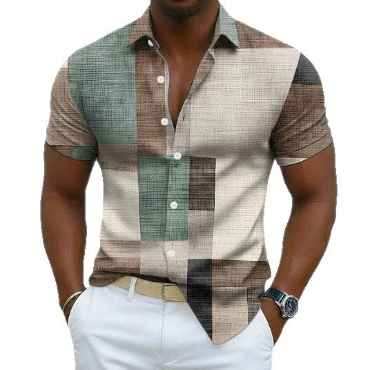 Kurzärmliges Polo-Shirt mit Blumenmuster – Bild 3 | LuxeStyle