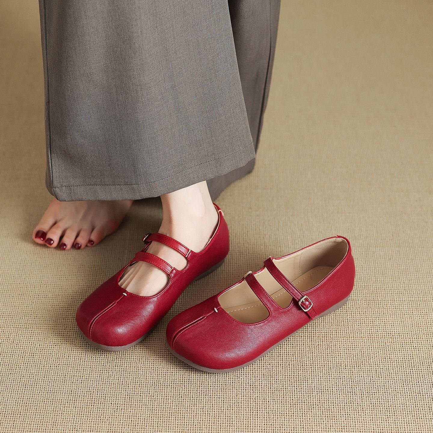 Mary Jane Halbschuhe mit Riemen