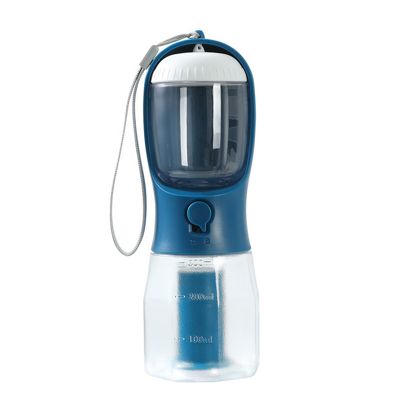 3-in-1 Pet-Flasche mit Wasser, Futter & Müllbeutel