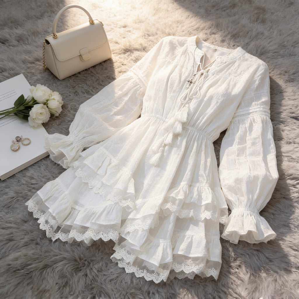 Französisches Spitzenkleid für den Urlaub | LuxeStyle
