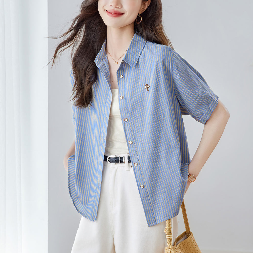 Bestickte Vintage Bluse für Damen