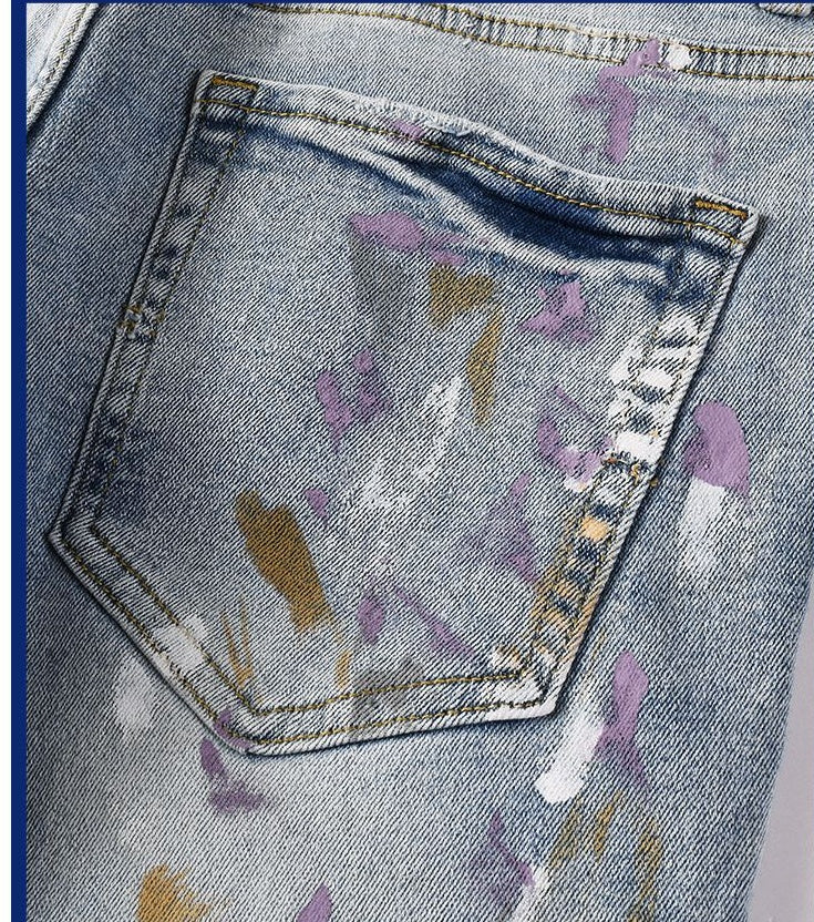 Ripped Slim Fit Jeans für Herren – Hellblau