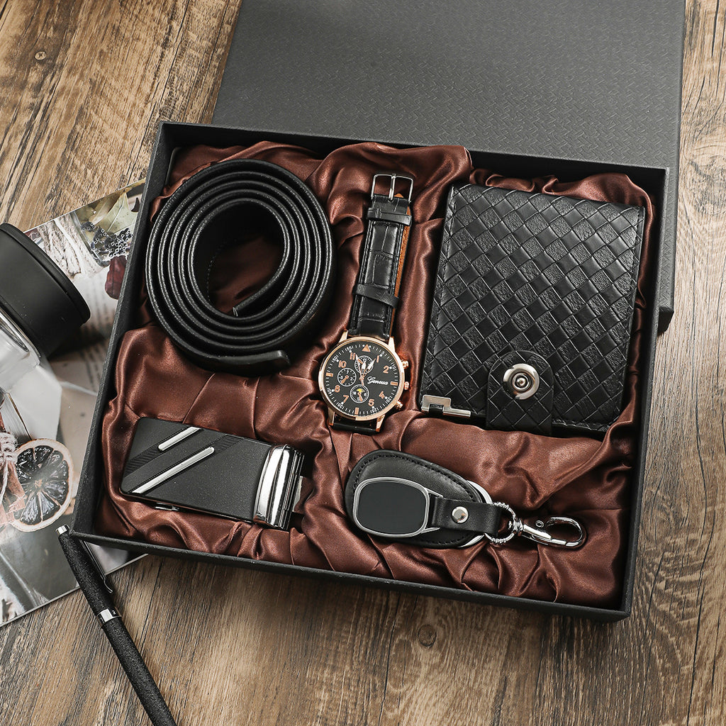 Herren Uhren-Set mit Geldbörse, Gürtel & Schlüsselanhänger