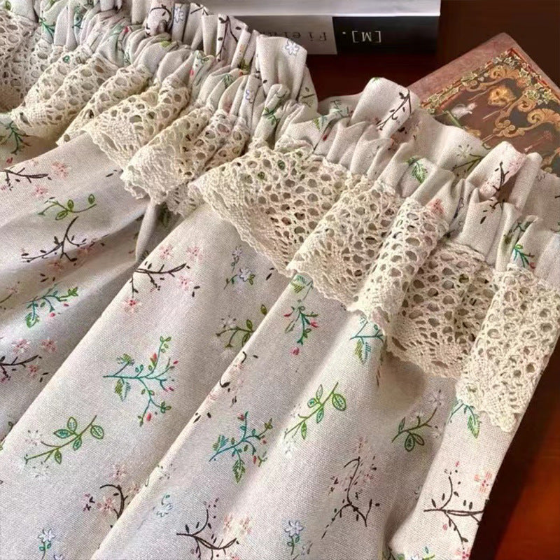 Vorhang „Amerikanischer Landhausstil“ mit Blumenmuster