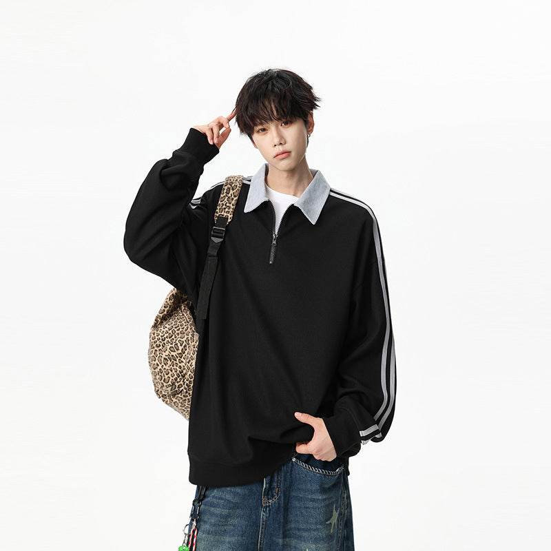 Herren-Hoodie mit Halb-Reissverschluss