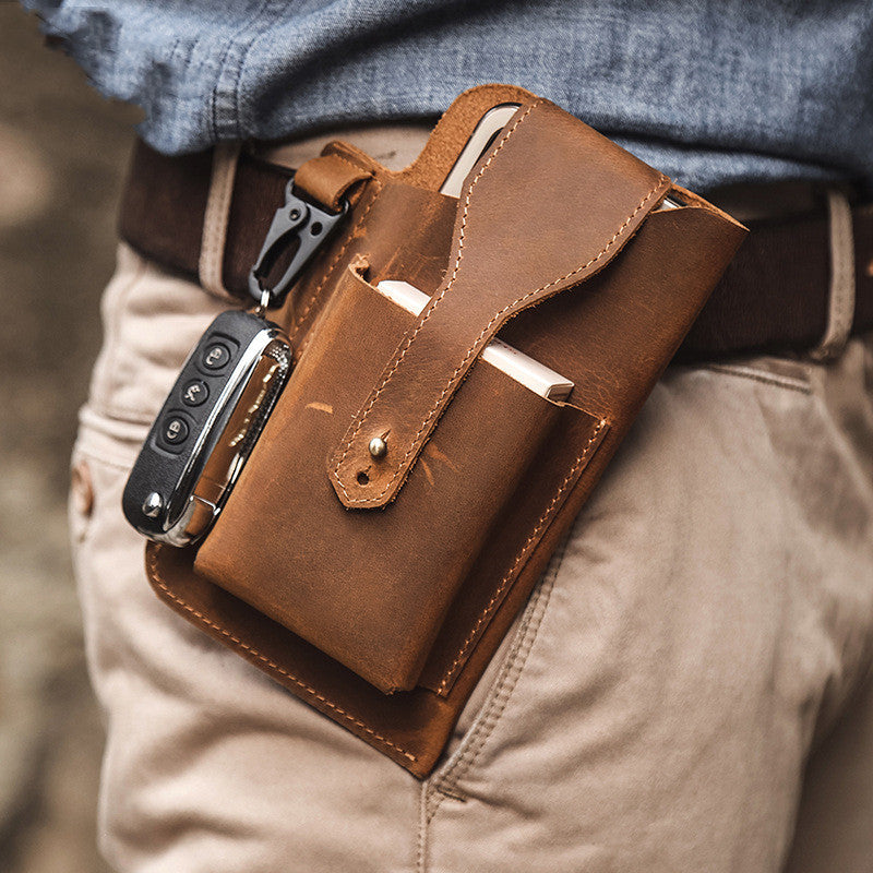 Vintage-Bauchtasche aus Rindsleder für Herren