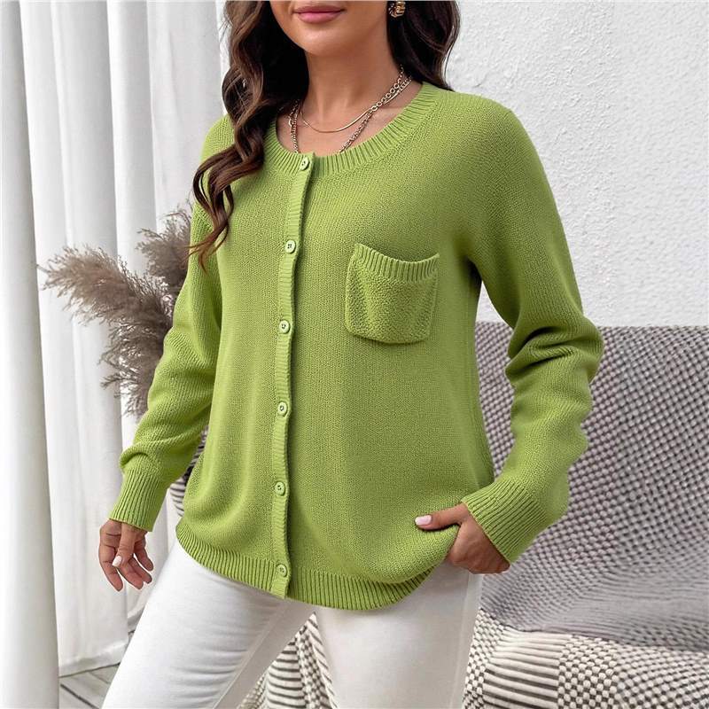 Vintage Strick-Cardigan mit Rundhals
