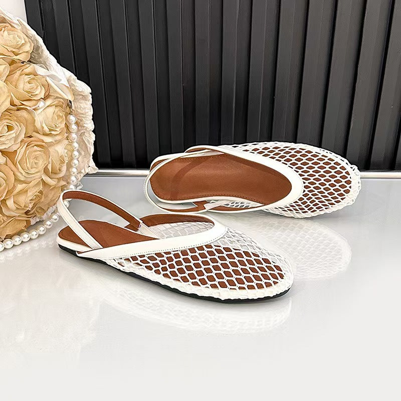Mesh-Sandalen mit runder Zehenkappe