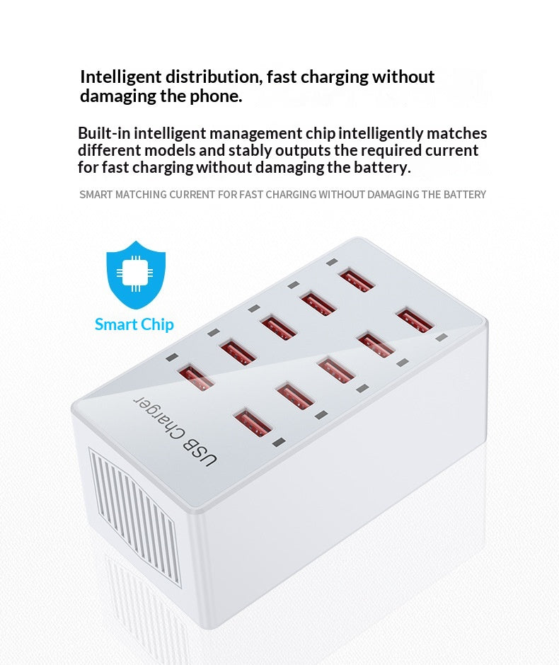 10-Port Multi-USB Ladegerät, 60W