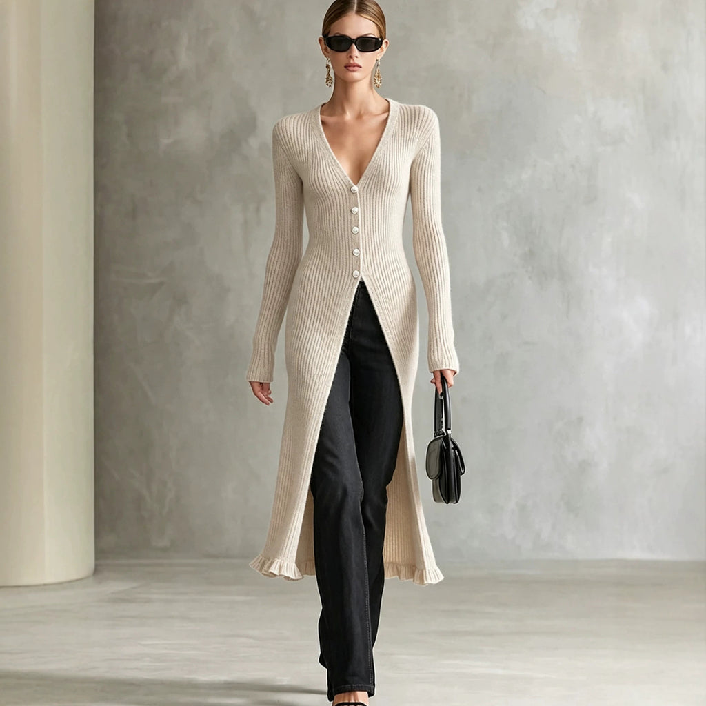 Langer Strick-Cardigan für Damen – Bild 11 | LuxeStyle