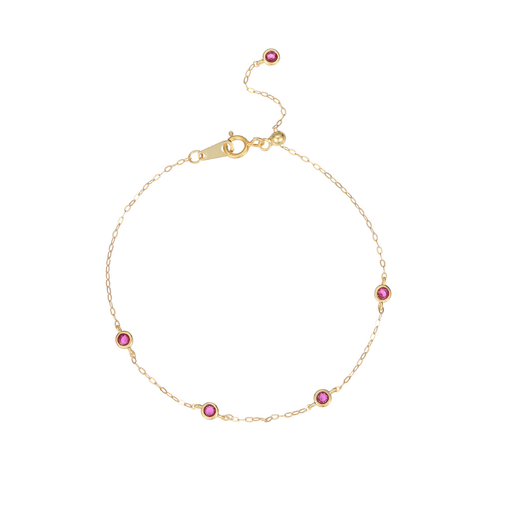 S925 Sterling Silber Armband mit Mini-Rubin – Bild 6 | LuxeStyle