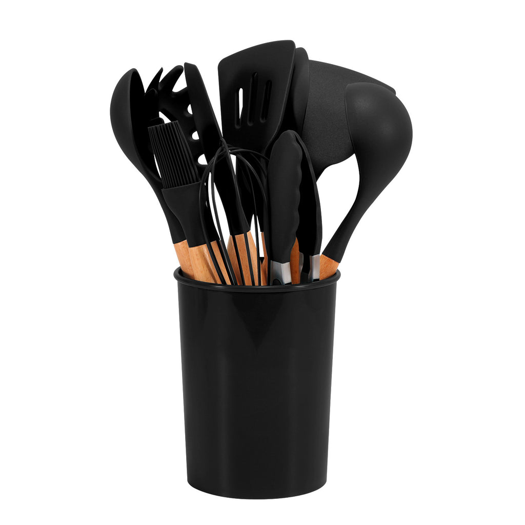 Silicone Kochgeschirr-Set mit Holzgriff · 12 Stück – Bild 10 | LuxeStyle