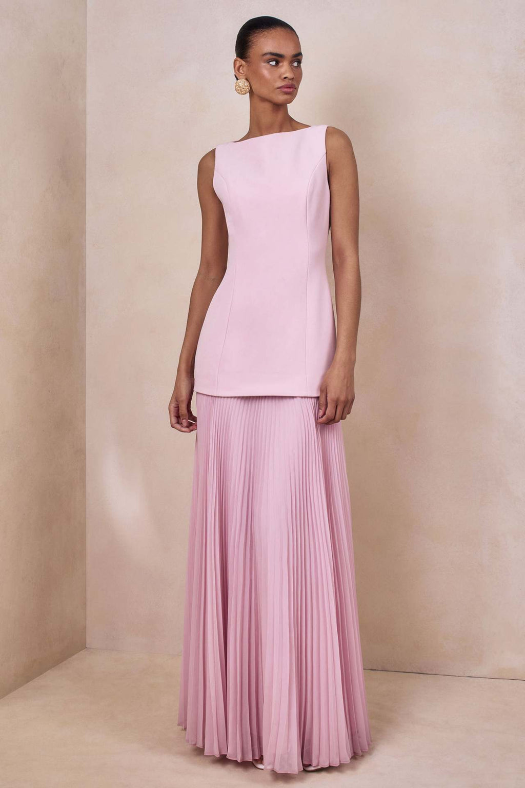 Elegantes ärmelloses Plissee Maxi-Kleid – Bild 4 | LuxeStyle