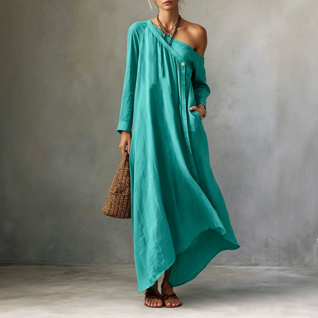 Langes Off-Shoulder-Kleid