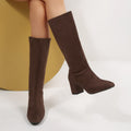 Overknee-Stiefel mit Chunky-Heel aus Wildleder