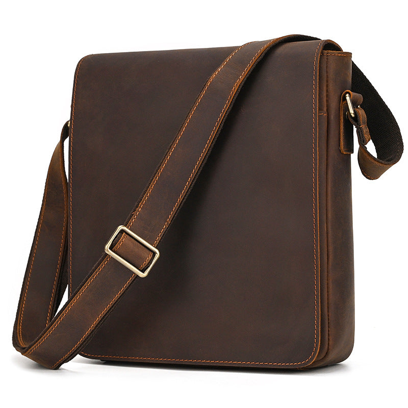Rindsleder-Flip Schultertasche für Männer – Bild 2 | LuxeStyle