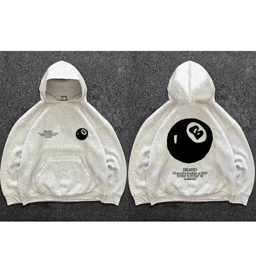 American Retro Hoodie mit Ball 8 Print – Bild 2 | LuxeStyle