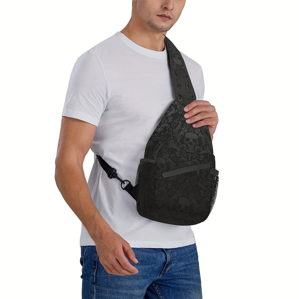 Herren Crossbody Bag mit Totenkopf-Muster