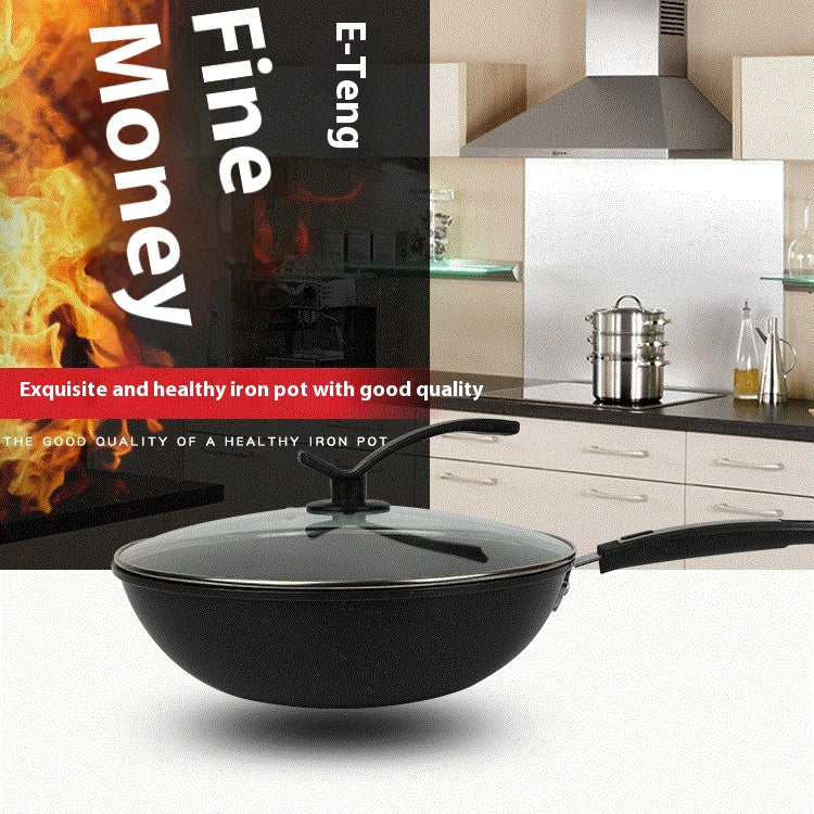 Feuerfester Wok aus Gusseisen