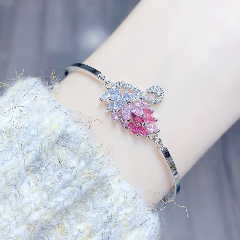 Gradient Schwan Multicolor Zirkon Armreif