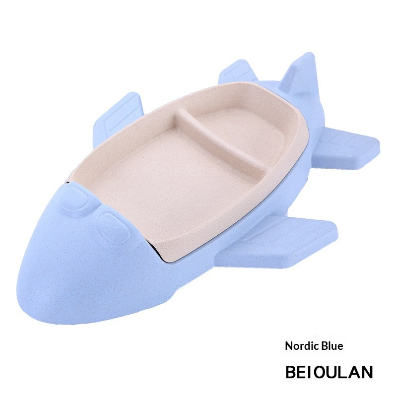 6-teiliges Kinder-Geschirr-Set in Flugzeug-Design