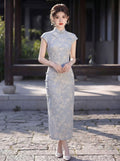 Elegantes Retro-Kleid in Grau-Blau – Bild 7 | LuxeStyle