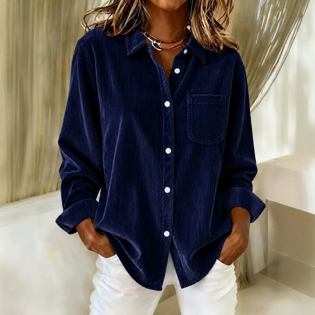 Corduroy Freizeitbluse für Damen
