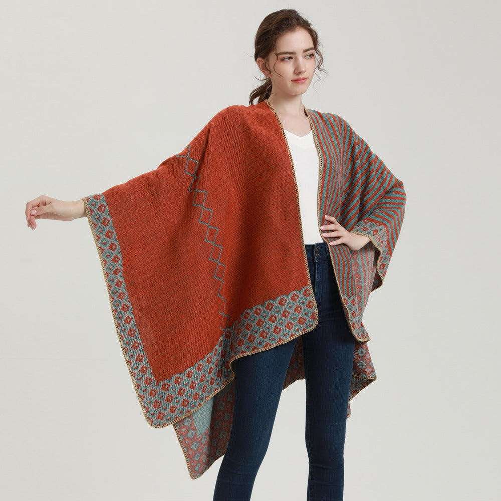 Herbst‑Winter‑Schal in geometrischem Muster – Bild 4 | LuxeStyle