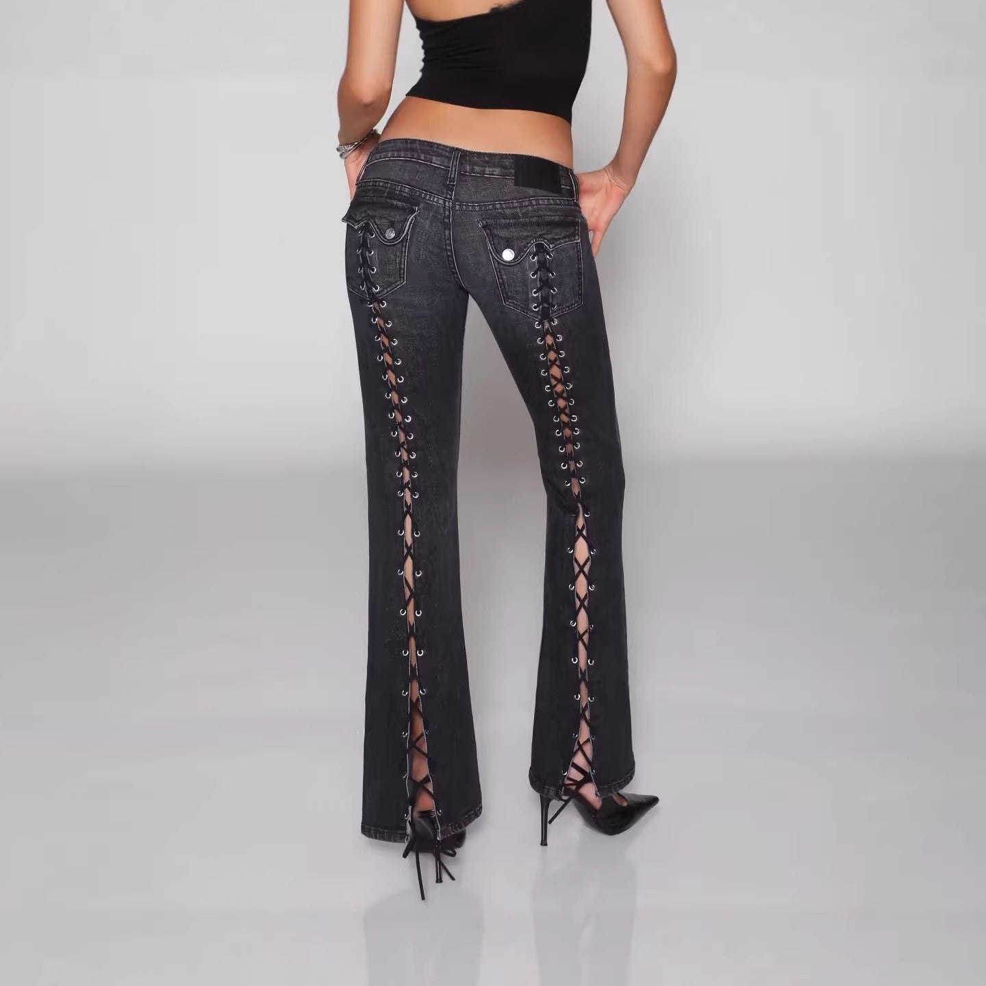 Damen Bootcut Jeans mit geradem Bein