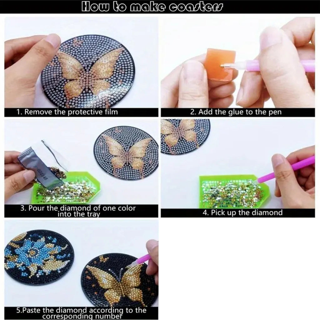 DIY-Diamantbild Untersetzer mit Halterung