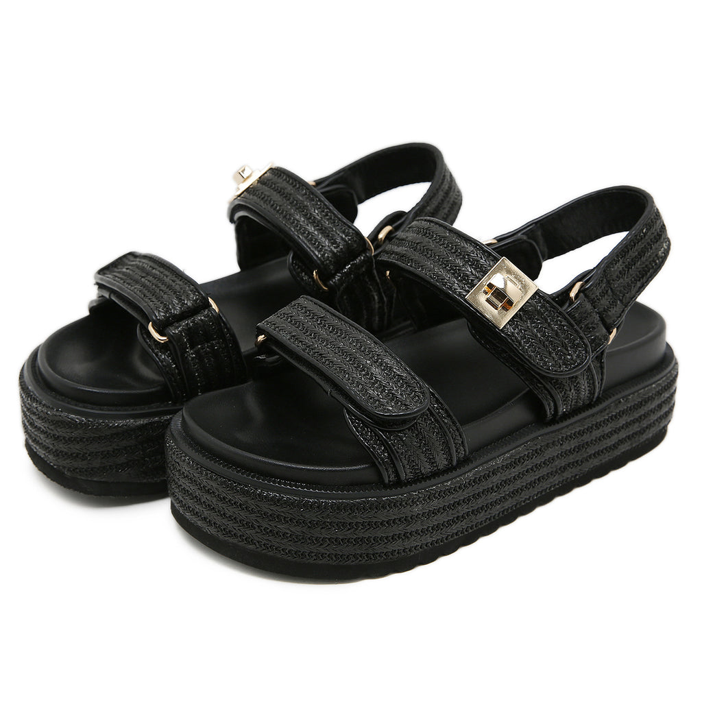 Geflochtene offene Sandalen für Damen – Bild 7 | LuxeStyle