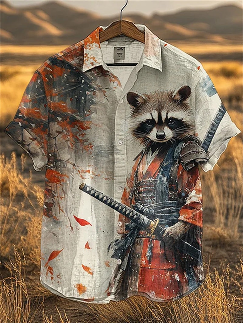 Retro Tribal Kurzarm-Shirt Herren