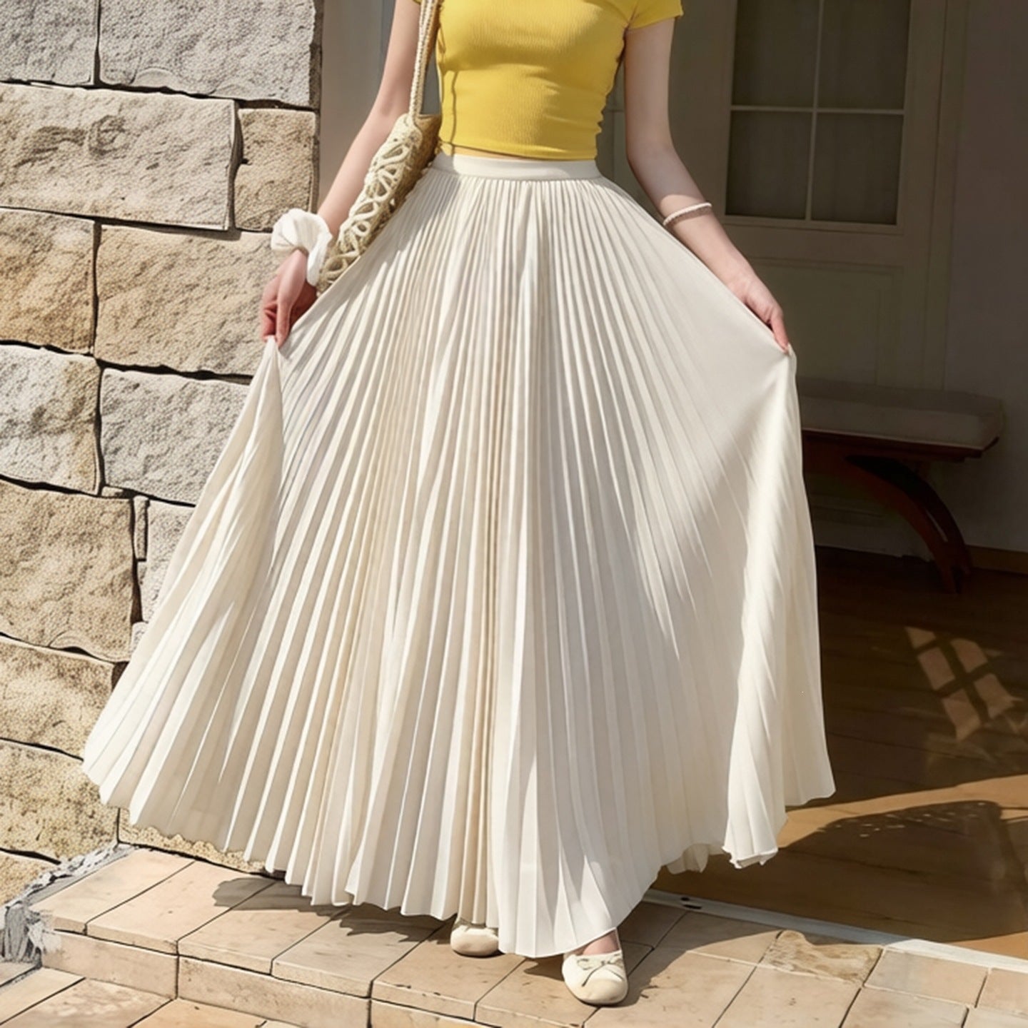 Plissierter Chiffon-Rock für den Sommer – Ansicht 6
