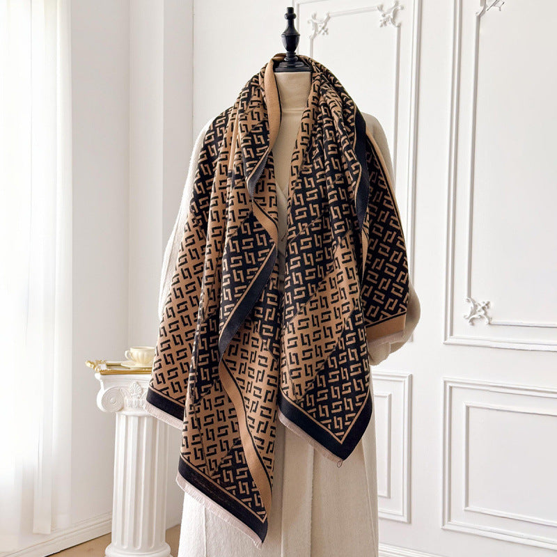 Doppelseitiger Jacquard-Schal – Bild 2 | LuxeStyle