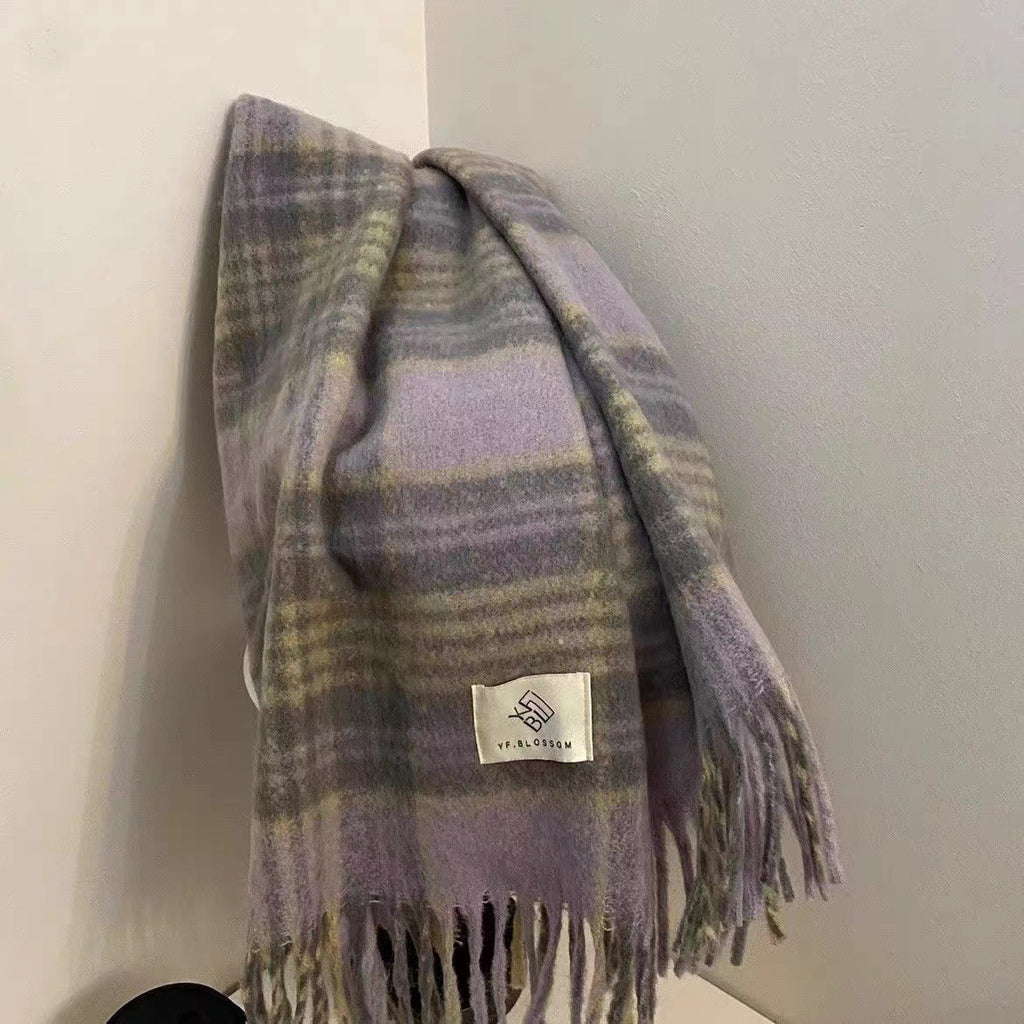 Plaid-Schal in Mintgrün, Pink, Lila, Schwarz, Blau – Bild 8 | LuxeStyle