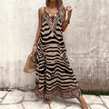 Leoparden-Print Strandkleid mit V-Ausschnitt – Bild 6 | LuxeStyle