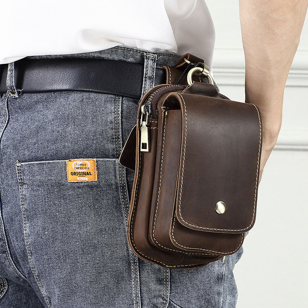 Herren-Gürteltasche aus echtem Vollnarbenleder – Ansicht 7