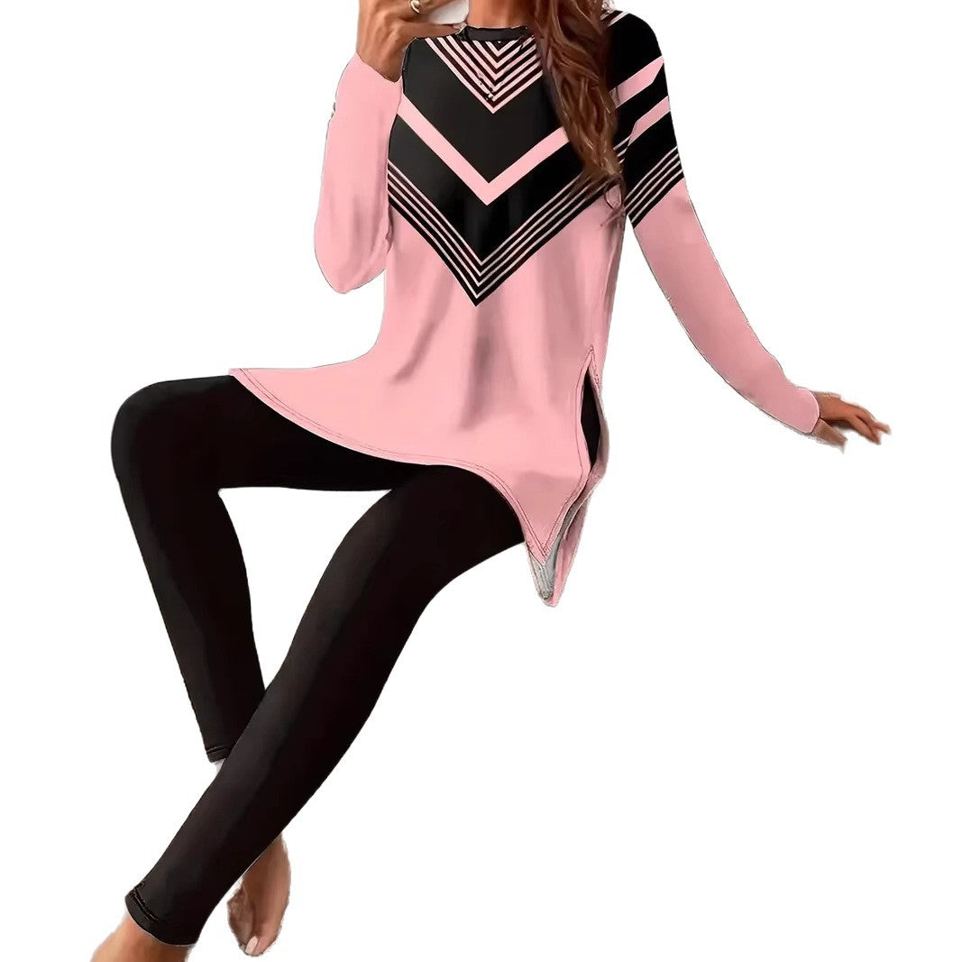 Geometrisches Print Top & Hose Set