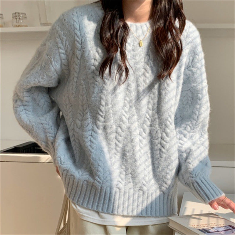 Koreanischer Grobstrick-Pullover