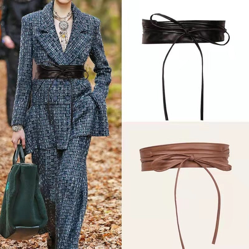 Weitbandiger Damen-Belt aus Kunstleder mit Kordelspitze – Bild 11 | LuxeStyle