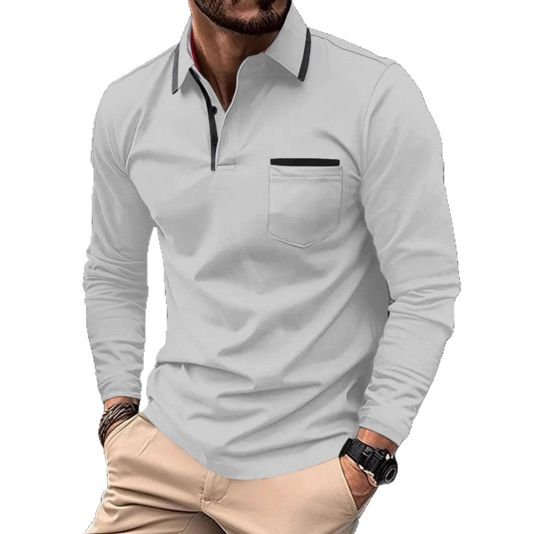 Herren Langarm Polohemd Business-Casual