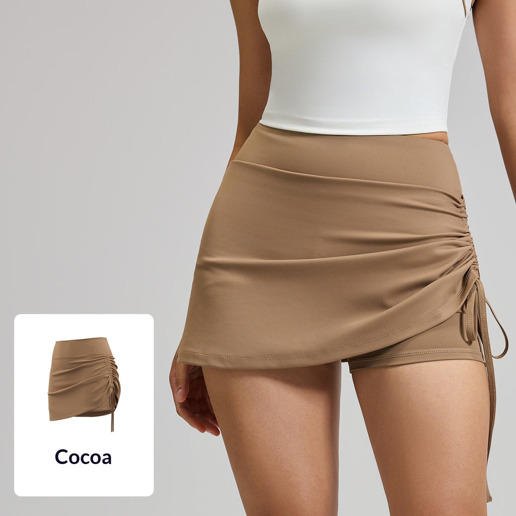 High-Waist geraffter Sportrock für Damen