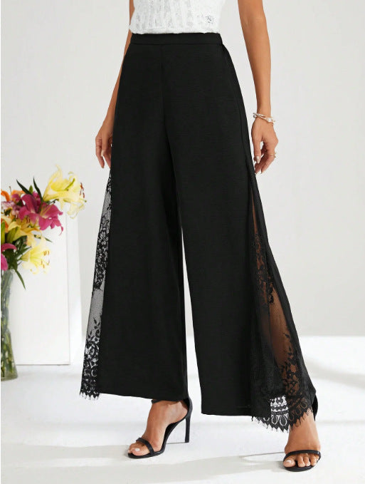 Elegante High-Waist Cropped Hose mit Spitze
