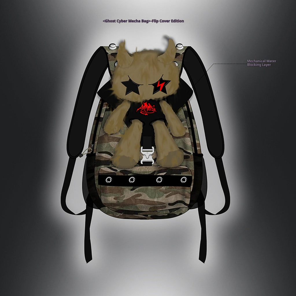 Cyber-Style Mecha Unisex Rucksack – Ansicht 6