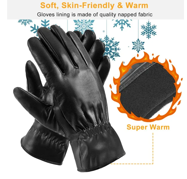 Unisex Leder-Winterhandschuhe