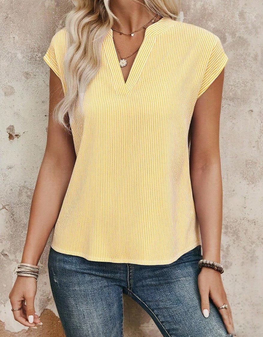 Ärmellose Bluse mit Streifenmuster – Bild 3 | LuxeStyle