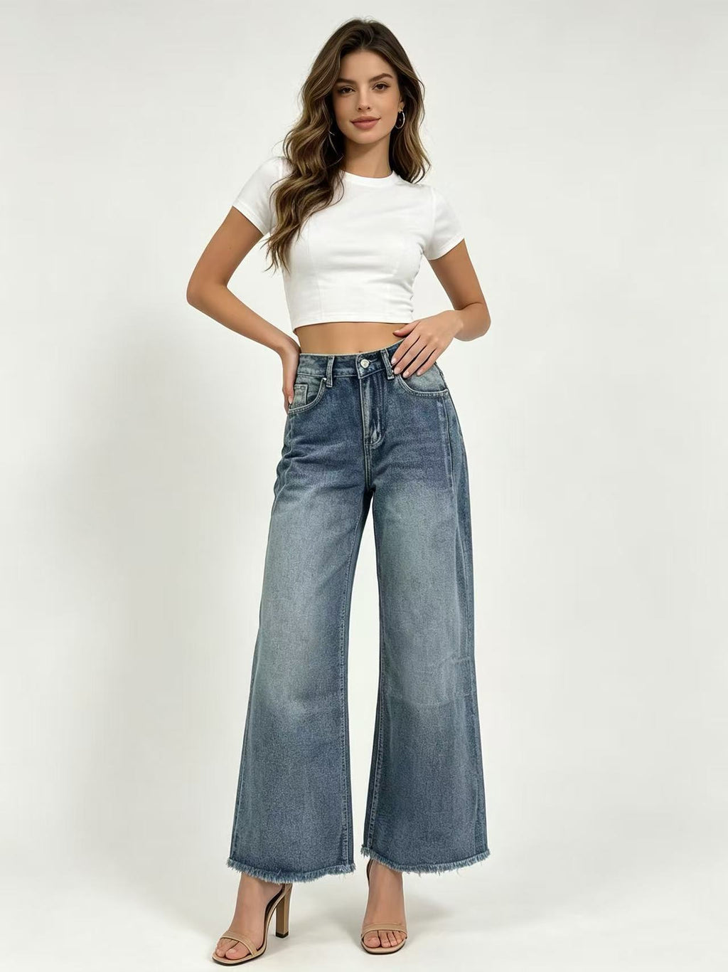 High Waist Straight Leg Jeans