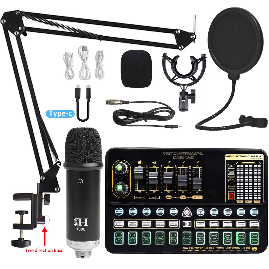 Live Broadcast Soundkarten-Set mit Kondensatormikrofon